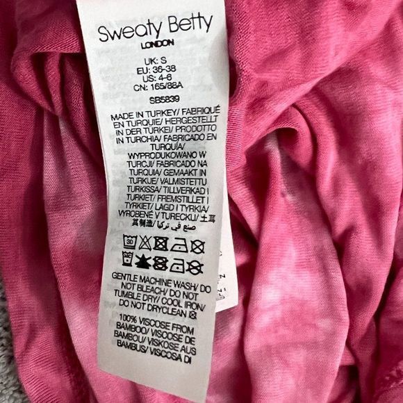 NWOT SWEATY‎ BETTY Pink Tie Dye Racer Back Tank Top (S) - Picture 7 of 8